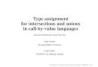 Type assignment for intersections and unions in call-by-value … · in call-by-value languages Joshua Duneld and Frank Pfenning Triple Project Carnegie Mellon University 8 April