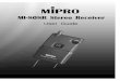 MIPRO MI-808R manual - fra  · 2CE192 UserGuide MI-808RStereoReceiver ElectronicsCo.,Ltd. Headoffice:814,Pei-KangRoad,Chiayi,600,Taiwan. Taipeioffice:5,Lane118,Sung-tehRoad,100,Taipei,Taiwan