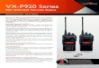 VX-P920 Series - Motorola Solutions · P25 VHF/UHF Portable Radios SPECIFICATION SHEET – NORTH AMERICA Ready-To-Respond With P25 Interoperability The conventional VX-P920 Series