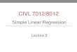 CIVL 7012/8012 - Memphis Linear...𝑖= observed value of dependent variable (tip amount). 𝑖=estimated (predicted) value of the dependent variable (predicted tip amount based on