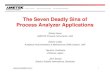 The Seven Deadly Sins of Process Analyzer Applications SINS ANALYZER...The Seven Deadly Sins of Process Analyzer Applications Randy Hauer AMETEK Process Instruments, USA Zaheer Juddy