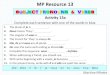 MP Resource 13 - Linguascope · 2020. 6. 30. · MP Resource 13 Martine Pillette Activity 13a Complete each sentence with one of the words in blue. 1. The plural of je is _____. 2