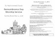 St. Paul’s United Church and to our services today ......2018/11/11  · St. Paul’s United Church Welcome to St. Paul’s United Church Remembrance Day Worship Service Sunday November
