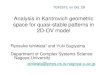 Analysis in Kantrovich geometric space for quasi-stable patterns … faculteit... · 2017. 10. 18. · Analysis . in Kantrovich geometric space for quasi-stable patterns in 2D-OV