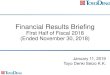 Financial Results Briefing · 2019. 2. 12. · Financial Results Briefing First Half of Fiscal 2018 (Ended November 30, 2018) January 11, 2019 Toyo Denki Seizo K.K