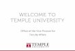WELCOME TO TEMPLE UNIVERSITY...Temple University Today •R1 Research Institution •Nearly 40,000 students are enrolled •17schools and colleges, including professional schools in