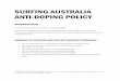 SURFING AUSTRALIA ANTI-DOPING POLICY€¦ · 7.11 Notification of results management decisions ..... 37 7.12 Retirement from sport ... do not constitute a possible anti-doping rule