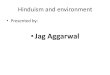 Jag Aggarwal · 2017. 4. 24. · -Vegetarianism. Hinduism and Environment Sources of these principles: Hindu scriptures Sruti: Vedas ( Four ) Upanishads ( 108 ) Smriti: Puranas (