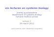 six lectures on systems biology - Harvard UniversityScience 280:895-8 1998 different mechanisms at the single cell level interpeting data mechanistically the data that we have is rarely