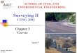 Surveying IIndl.ethernet.edu.et/bitstream/123456789/87883/4/Chapter 3...Engineering surveying Curve setting out Earth work computation Staking of structures like building, bridge,
