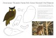 great horned owl pattern - Downeast Thunder Farm€¦ · Downeast Thunder Farm Felt Great Horned Owl Pattern 00 eyes orange (2) under-wing medium brown /aVrff-bWrZoffn beak- gray