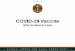 COVID-19 Vaccine Medicine... · 2021. 1. 9. · The vaccines are given in 2 shots 3-4 weeks apart 💉 💉 3-4 weeks Both doses should be from the same company + Two doses required