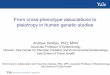 Fromcross-phenotypeassociations to pleiotropyin …statgen.us/.../Rockefeller_Adv_Course_DeWan_pleiotropy.pdf · 2021. 1. 24. · Andrew DeWan, PhD, MPH AssociateProfessor of Epidemiology