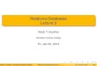 Relational Databases Lecture 2 - Hampden-Sydney ... relational databases. Robb T. Koether (Hampden-Sydney
