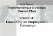 Unit Three: Implementing a Strategic Career Plan · 2016. 7. 26. · Implementing a Strategic Career Plan Chapter 11: Launching an Employment Campaign . Presentation Overview 