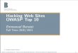 Hacking Web Sites OWASP Top 10 - Benoist · 2020. 12. 11. · OWASP Top 10 Emmanuel Benoist Fall Term 2020/2021 Berner Fachhochschule j Haute ecole sp ecialis ee bernoise j Berne