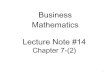 Business Mathematics Lecture Note #14contents.kocw.net/KOCW/document/2013/gacheon/LEEYongju/... · 2016. 9. 9. · Monopolist: Price and Non-Price Discrimination Demand functions: