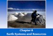 Chapter 8 Earth Systems and Resources · 2020. 12. 7. · The Earth’s resources were determined when the planet formed. Earth formed roughly 4.6 billion years ago from cosmic dust