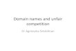 Domain names and unfair competition · 2019. 3. 26. · •Domain name parking - Hosting webpages loaded with relevant pay-per-click ads, including on tasted DNs. Domain name parking