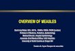 OVERVIEW OF VACCINOLOGY · 2019. 5. 25. · MEASLES: EPIDEMIOLOGY Measles is a highly contagious virus (single-stranded, enveloped RNA virus with 1 serotype) that lives in the nose