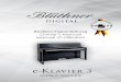 Bedienungsanleitung Owner’s Manual Manuel d’utilisationDas Blüthner e-Klavier reproduziert den einzigartigen Klang des hand-gefertigten und weltbekannten Blüthner Konzertflügels