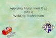 Applying Metal Inert Gas (MIG) Welding Techniques · 2018. 4. 4. · Student Learning Objectives 1. Explain the advantages of the metal inert gas (MIG) welding process. 2. Describe