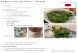 Japanese Spinach Salad April 21 - International Cooking Club … · 2017. 4. 22. · Instructions (Salad) • To make the Dressing, mix all Dressing ingredients together. • Toss