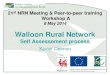 Walloon Rural Network - EuropaWhy Walloon rural Network set up a self assessment process ? • After a first 3 years period, needs to identify strong and weak points of networking