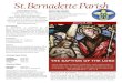 St. Bernadette Parish...St. Bernadette Mass Intentions Tue. Jan 12 - 6:00 pm - Jose Antonio Pacheco “Totico” Wed. Jan 13 - 8:00 am - Thanksgiving for Peg & Roy Krueger Thurs. Jan