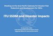 ITU SSDM and Disaster Impacts€¦ · Role of Telecommunications/ICTs in DRR. Technology Cluster Financial Cluster Logistics Cluster ITU Framework for Cooperation in Emergencies (IFCE)