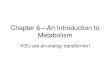 Chapter 6—An Introduction to Metabolism · 2018. 10. 10. · Catabolic vs. Anabolic • Catabolic pathways— –Release energy by breaking down complex molecules to simpler ones