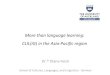 More thanlanguagelearning: CLIL(iG) in theAsia-Pacific region...3 CLIL Research in APR 14 Perceptions about language in the subject informs language related behavior in class (Tan