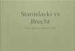 Stanislavki vs Brecht - The Space · 2020. 7. 28. · Konstantin Sergeievich Stanislavski (1863 - 1938) Russia Bertolt Brecht (1898 - 1956) Germany . Stanislavski Engaged in and encouraged