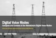 Digital Voice Modes · 2019. 1. 1. · Digital Voice Modes –The receiver •The repeater (or receiver): •Decodes the stream of data into audio and signaling •Uses FEC to fix