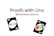 Proofs with Uno - GeometryCoach.com · 2019. 10. 23. · Writing Uno Proofs •The postulates are the rules of Uno. •The first card is the Given. •Syllogistic logic is used to