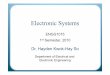 Electronic Systems - University of Hong Kongengg1015/fa10/handouts/02-elec...• Thermo noise in circuits Non-ideal electronic components • A resistor’s true value is never what
