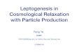 Leptogenesis in Cosmological Relaxation with Particle ...10. Loop-induced fermion coupling should be allowed by the astro constraints etc For leptogenesis to work: 1. Relaxion mass
