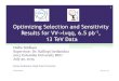 Optimizing Selection and Sensitivity Results for VV-> lvqq, 6.5 pb … · 2015. 8. 9. · Optimizing Selection and Sensitivity Results for VV-> lvqq, 6.5 pb-1, 13 TeV Data Hallie