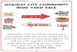 Holiday City Organization Newsletter September 2020 ...HOLIDAY CITY COMMUNITY WIDE YARD SALE sale sale YažAd SalQ Yapa Sale sale sate September 12th we will be organizing a community