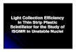 Light Collection Efficiency in Thin Strip Plastic Scintillator for the … presentations... · 2019. 7. 3. · emits light Particle: Excites electrons Photons are emitted as electrons