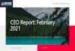 CEO Report: February 2021 · 2021. 2. 26. · CEO: Monthly Report – Confidential to MNBC Cabinet. Central Registry. Making Progress… • RFP for new database issued – anticipating