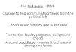 Red Scare 1950s Crusade to find communists or those from the … · 2020. 3. 30. · Accused blacklisted – names listed, passed among employers . How to Spot a Communist - YouTube
