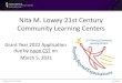 Nita M. Lowey 21st Century Community Learning CentersJane Cronin - 21CCLC and Title IVA • Jane.Cronin@state.sd.us • 605-773-4693 Mark Gageby- 21CCLC Fiscal • Mark.Gageby@state.sd.us