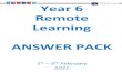 Year 6 Remote Learning ANSWER PACK€¦ · Maths Answers: Lesson 1. Maths Answers: Lesson 2 . Maths Answers: Lesson 3 . Maths Answers: Lesson 4 . Maths Answers: Lesson 5 . English