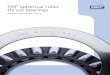 SKF spherical roller thrust bearings · 2019. 9. 18. · The spherical roller thrust bearing accommo-dates misalignment between the shaft and housing. This gives smooth, friction-free