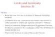 Limits and Continuity (section 3)clemene/1LT3/lectures/1lt3_sv_section3.pdf · Limits of Continuous Functions By the definition of continuity, if a function is continuous at a point,