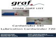 Cardwinder 340 Lubrication Cardwinder 720...Schraube ISO 7379 Screw ISO 7379 8M6x20 T1-1171 4,00 Spare parts Cardwinder 340 / Lubrications Cardwinder 720 price list 09/2019/ Rev. 1