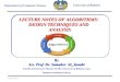 LECTURE NOTES OF ALGORITHMS: DESIGN TECHNIQUES …LECTURE NOTES OF ALGORITHMS: DESIGN TECHNIQUES AND ANALYSIS Department of Computer Science University of Babylon 15 April 2017. Outlines