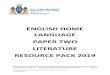 ENGLISH HOME LANGUAGE PAPER TWO LITERATURE … HL...ENGLISH HOME LANGUAGE PAPER TWO LITERATURE RESOURCE PACK 2019 . EHL RESOURCE PACK P2 GAUTENG DEPARTMENT OF EDUCATION 2019 Page 2