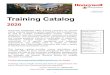 Training Catalog 2020 · 2020. 11. 12. · Training Department Training Catalog 2020 Honeywell Intelligrated offers training programs for general safety, material handling system